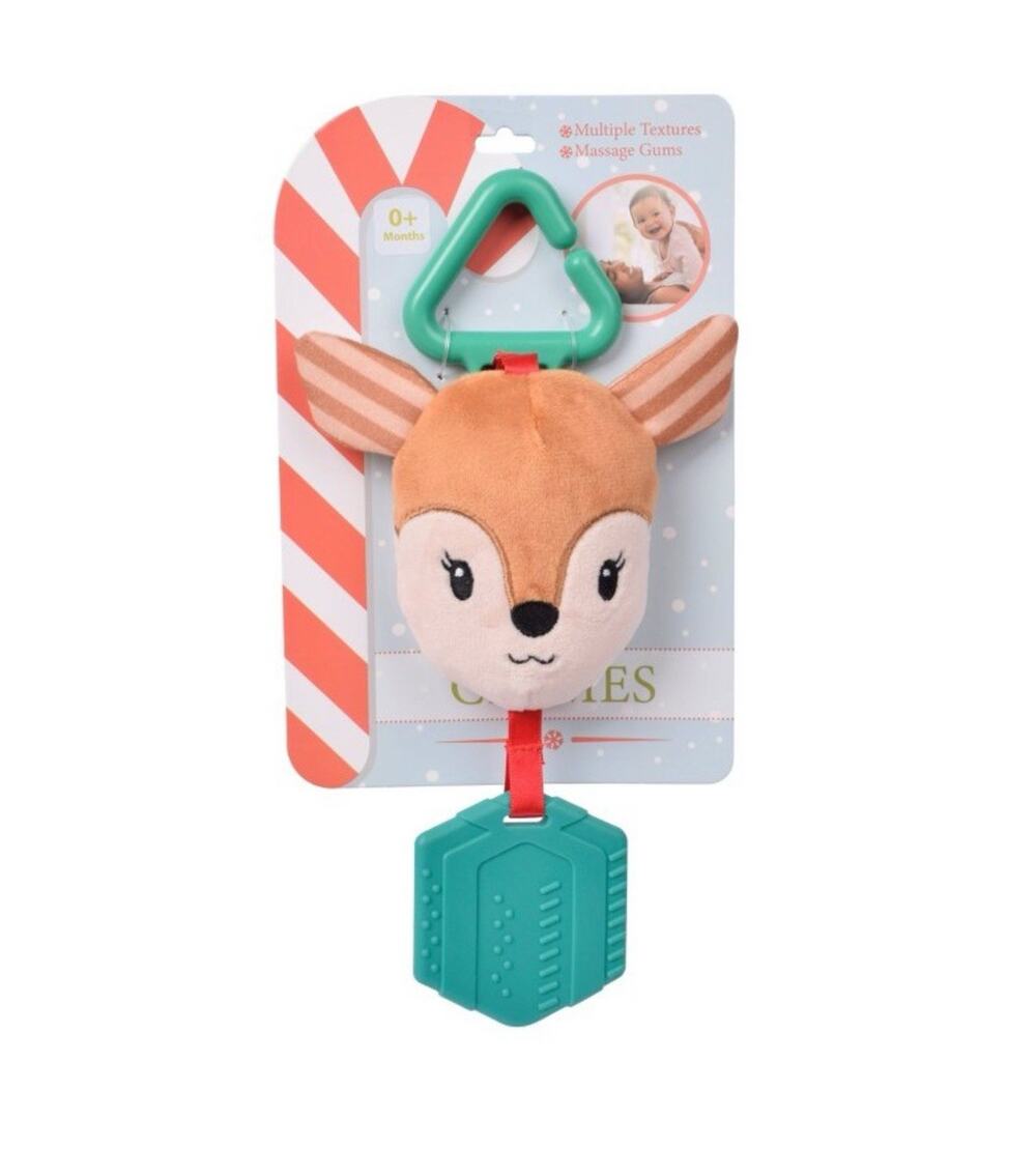 Sunny Days Reindeer Chime Teether Baby Toy - Christmas